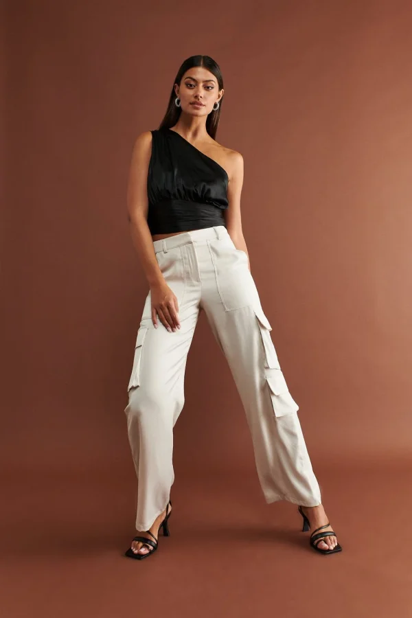 soldes luxe Gina Tricot Lucy One Shoulder Top Black 1
