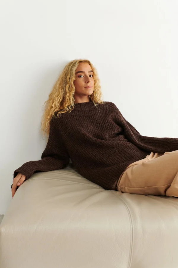 Livraison gratuite Gina Tricot Sana Knitted Sweater Brown 1