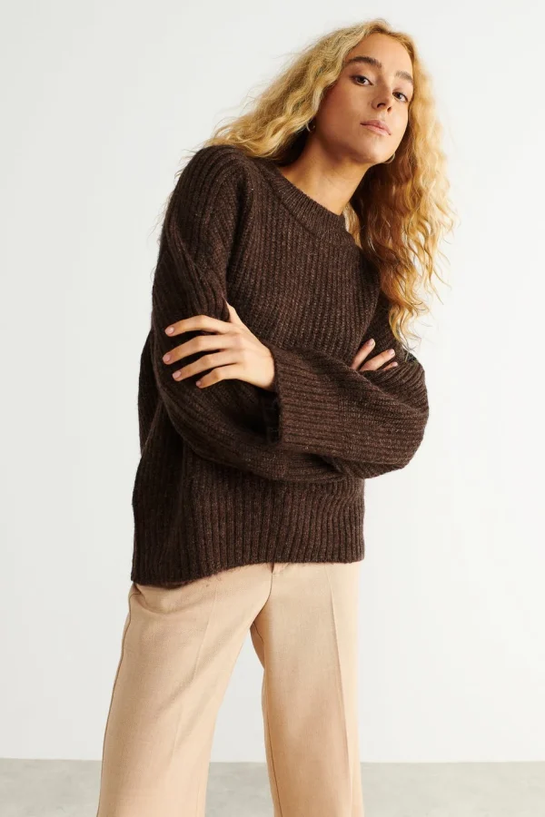 Livraison gratuite Gina Tricot Sana Knitted Sweater Brown 3