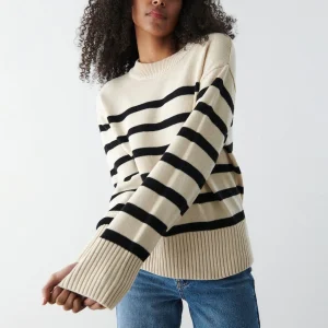 Gina Tricot Disa Knitted Sweater Whitecap/stripe marque pas cher 6