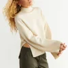 Gina Tricot Lova Knitted Sweater Warm White magasin solde 10