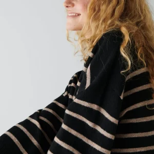 Boutique Gina Tricot Lova Knitted Sweater Beige Stripe 6