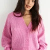 Gina Tricot Valarie Knitted Cardigan Wild Orchid aux meilleurs prix 10