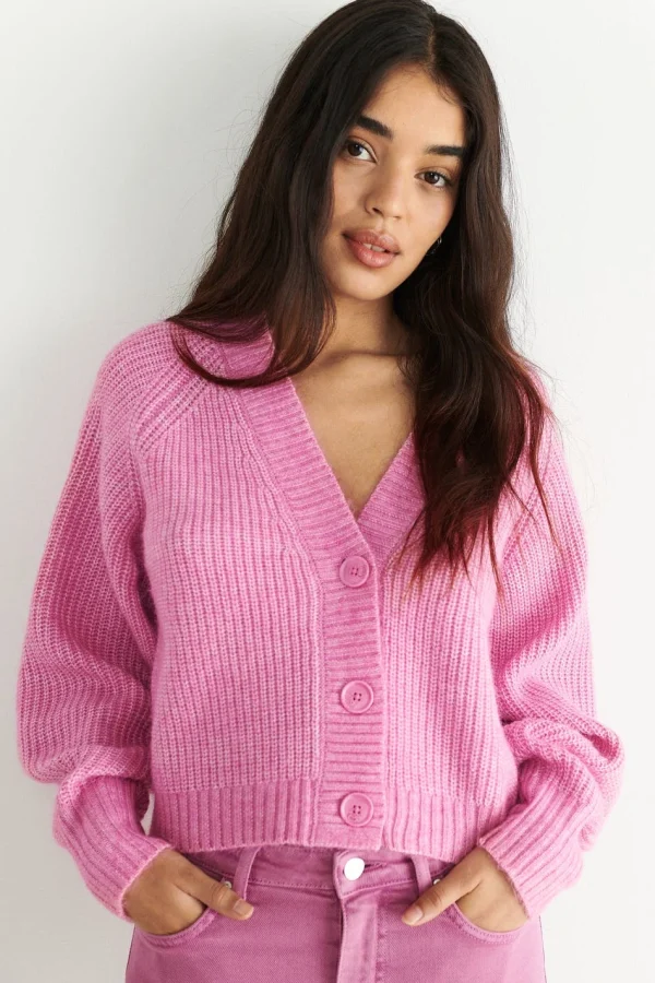 Gina Tricot Valarie Knitted Cardigan Wild Orchid aux meilleurs prix 1