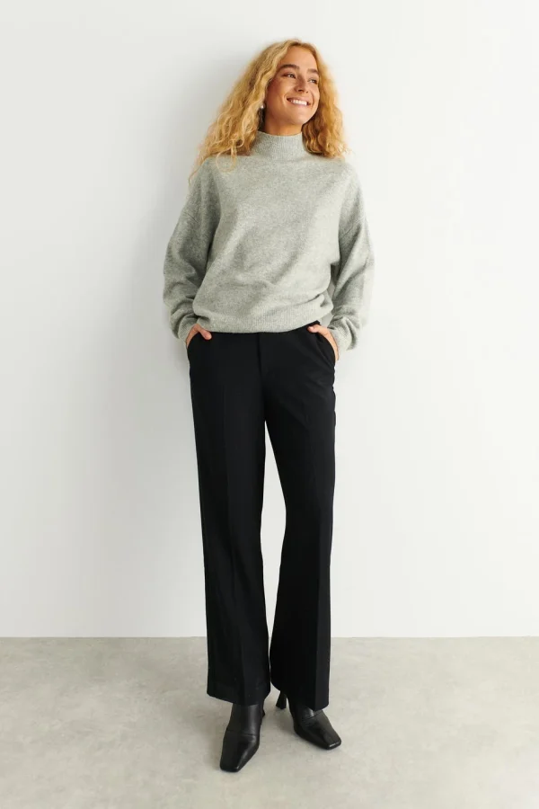 Gina Tricot Livia Knitted Sweater Lt Grey Melange Acheter Maintenant 3
