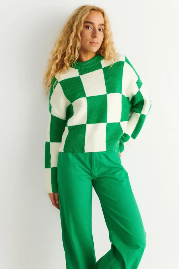 grossiste en ligne Gina Tricot Faye Knitted Sweater Fern Green 1