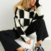 magasin Gina Tricot Faye Knitted Sweater Black/white 8