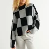 Gina Tricot Faye Knitted Sweater Black/grey boutique en ligne france 10