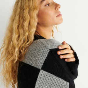 Gina Tricot Faye Knitted Sweater Black/grey boutique en ligne france 6