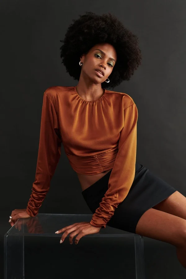 Gina Tricot Jonna Blouse Bombay Brown De super promotions disponibles 1