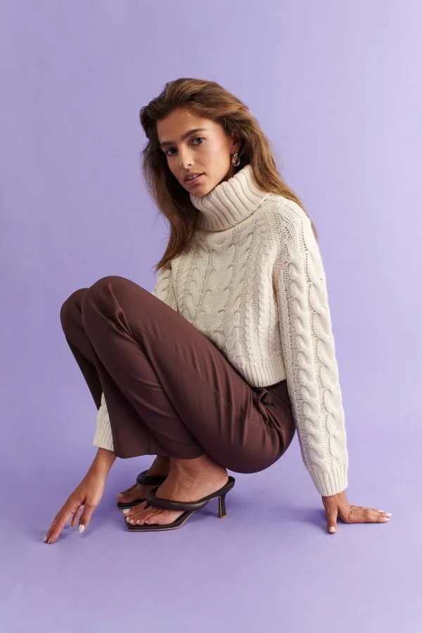 à prix promos Gina Tricot Mika Knitted Sweater Ecru 1