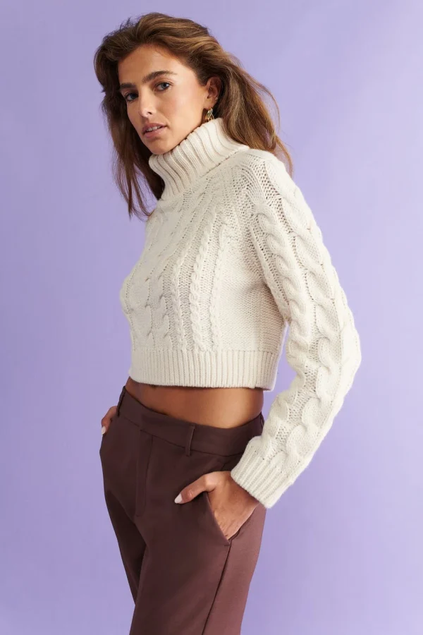 à prix promos Gina Tricot Mika Knitted Sweater Ecru 3