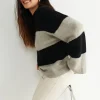 Gina Tricot Tindra Knitted Sweater Black/beige magasin en ligne 8