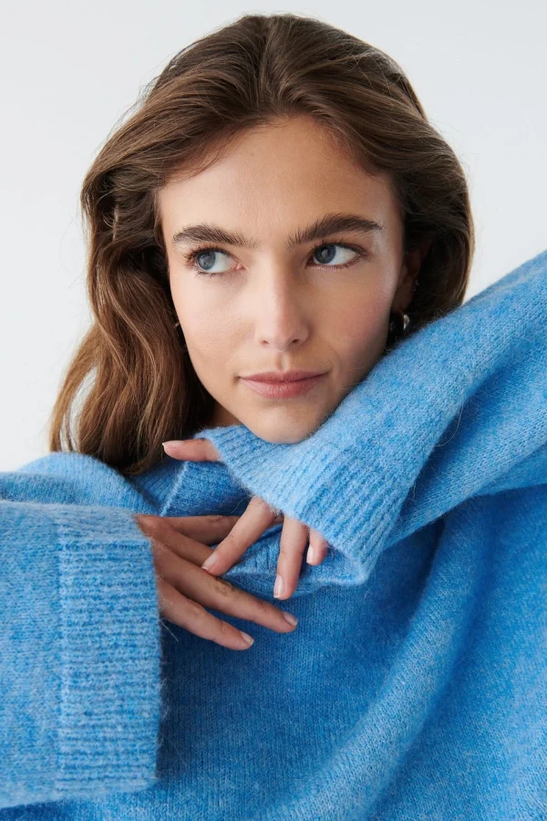 Gina Tricot Tindra Knitted Sweater Blue à prix d'occasion 3