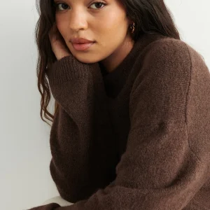 grande surprise Gina Tricot Tindra Knitted Sweater Brown Melange 6