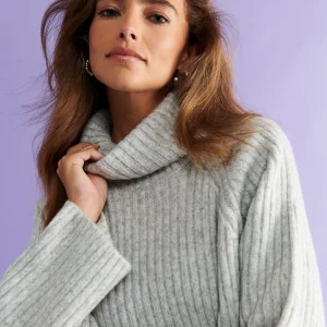 Gina Tricot Jessa Knitted Sweater Lt Grey Melange excellents soldes 6