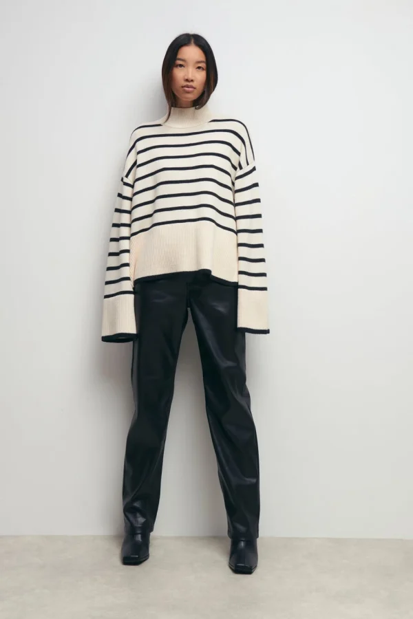 en ligne Gina Tricot Tyra Knitted Sweater Offwhite/black 3