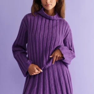 Gina Tricot Hanni Knitted Sweater Royal Lilac vente à bas prix 6