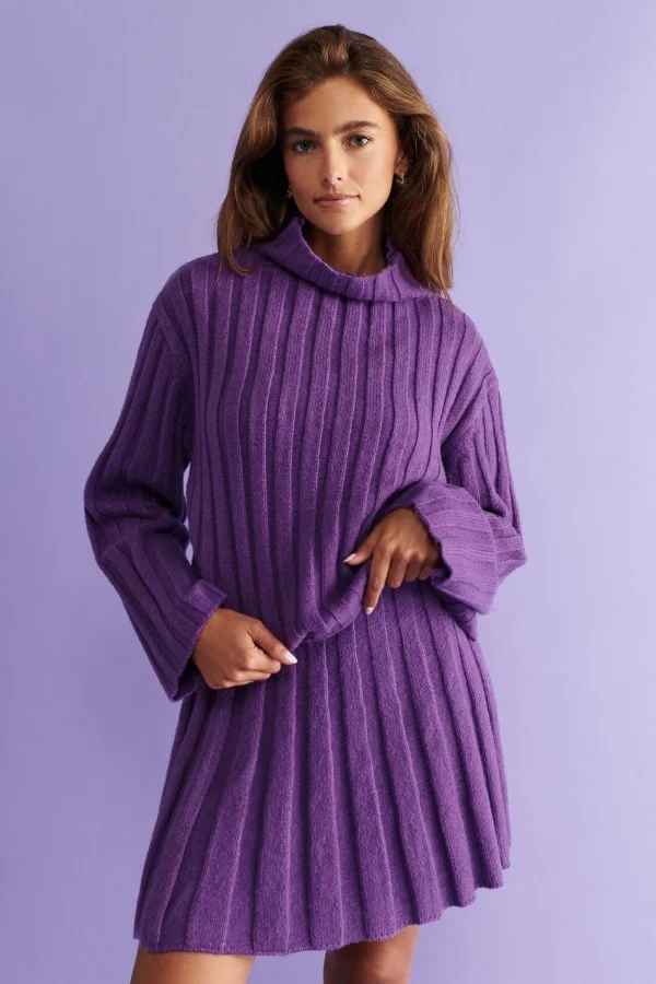 Gina Tricot Hanni Knitted Sweater Royal Lilac vente à bas prix 3