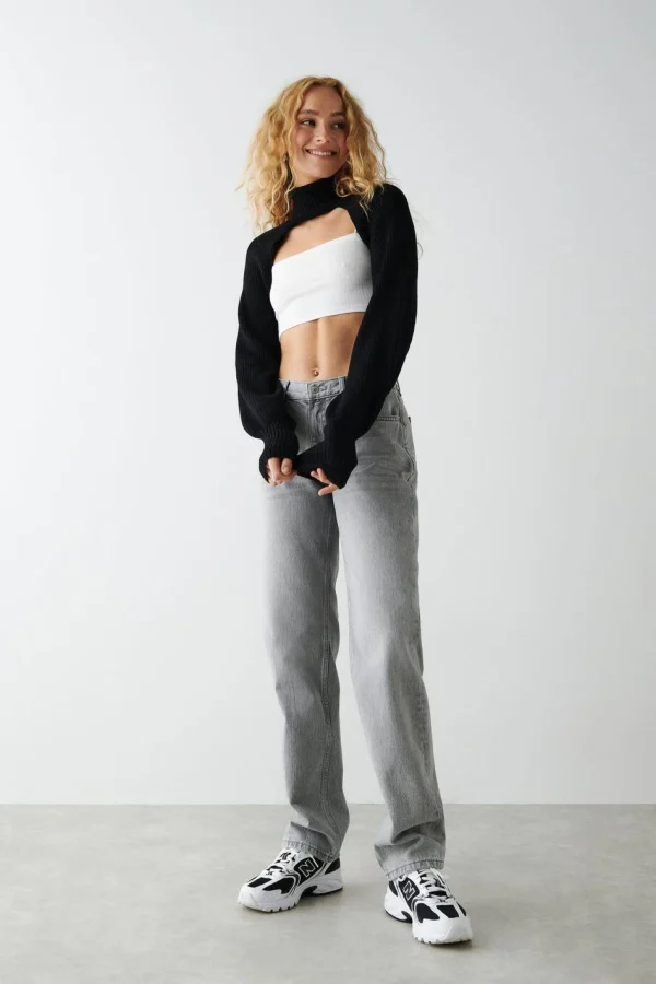 Gina Tricot Vira Knitted Top Black boutique 3