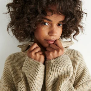 pas cher en vente Gina Tricot Ariana Knitted Sweater Beige Melange 6