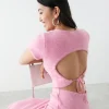 magasin solde Gina Tricot Fluffy Backless Top Sea Pink 8