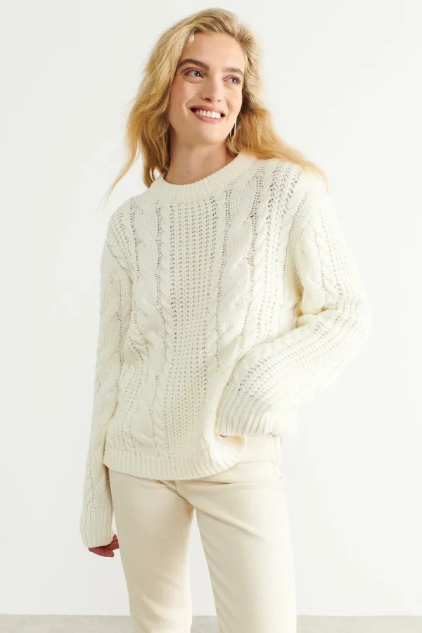 à prix imbattables Gina Tricot Nicki Knitted Sweater Offwhite 3