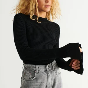 Gina Tricot Hedvig Knitted Sweater Black grand choix 6