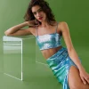 Livraison internationale Gina Tricot Gloria Sequins Top Blue 10