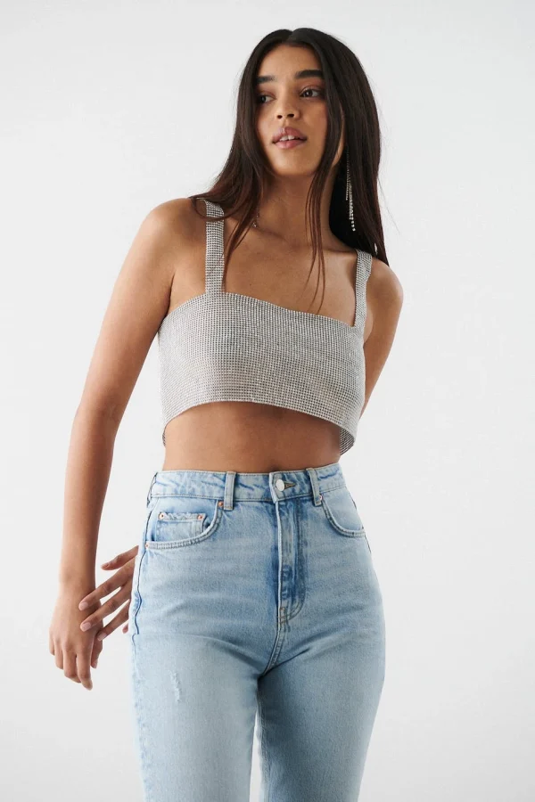 Gina Tricot Emma Diamond Top Silver vente pas cher 1