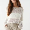 meilleur cadeau Gina Tricot Hedda Crochet Sweater Offwhite 10