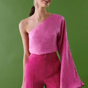 Gina Tricot Susanna One Shoulder Top Carmine Rose marques pas cher 6
