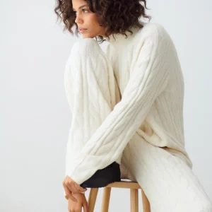Gina Tricot Malika Knitted Sweater Warm White boutique en ligne france 6