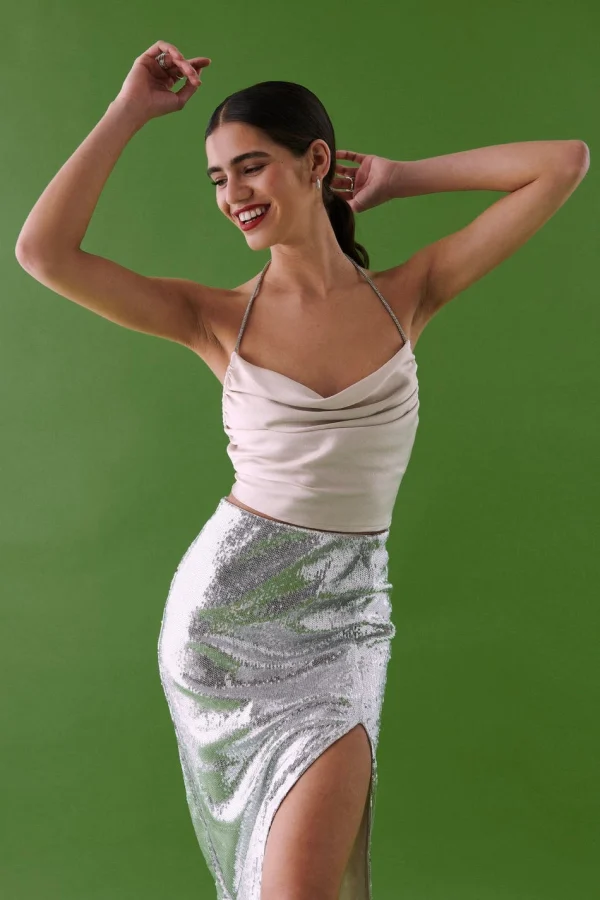 achetez Gina Tricot Tina Rhinestone Top Moonbeam 1
