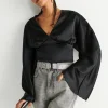 Gina Tricot Julie Satin Blouse Black Acheter 10