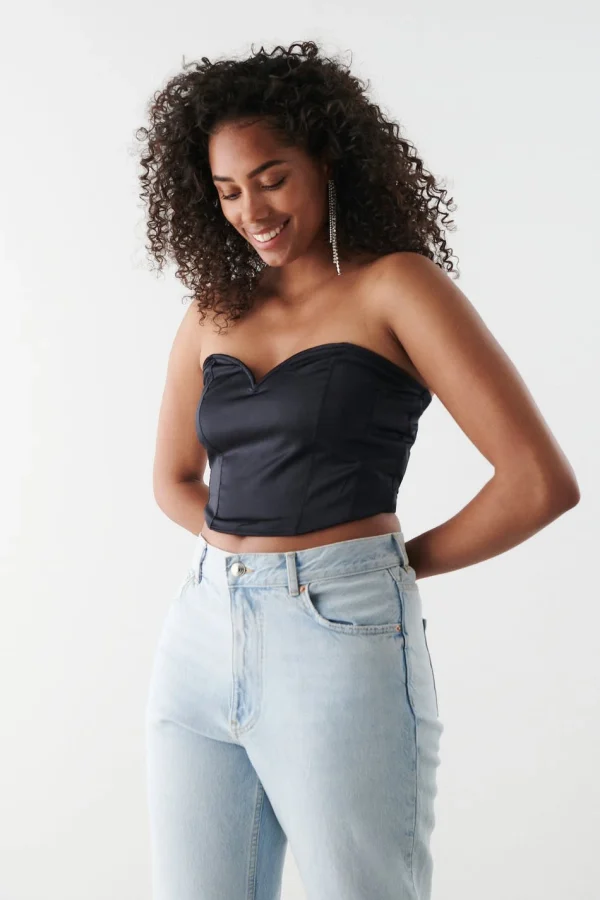 à prix très bas Gina Tricot Deep V Corset Black 1