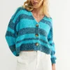 Distributeur Officiel Gina Tricot Alice Knitted Cardigan Blue Stripe 8