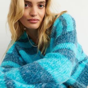 Distributeur Officiel Gina Tricot Alice Knitted Cardigan Blue Stripe 6