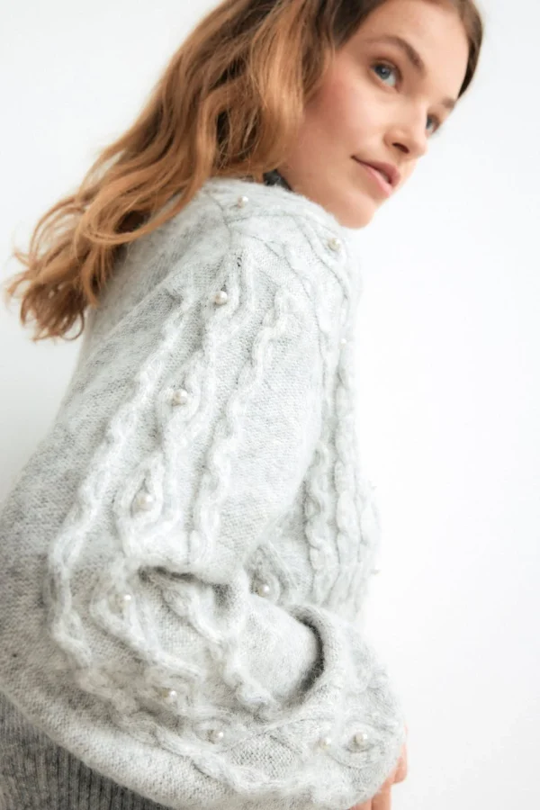 de garantie authentique Gina Tricot Celina Knitted Cardigan Lt Grey Melange 3