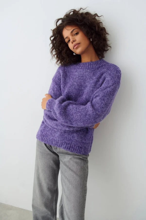 Gina Tricot Willow Knitted Sweater Prism Violet mode 3