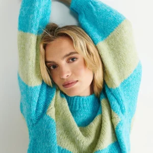 Neuve avec étiquette Gina Tricot Willow Knitted Sweater Blue 6