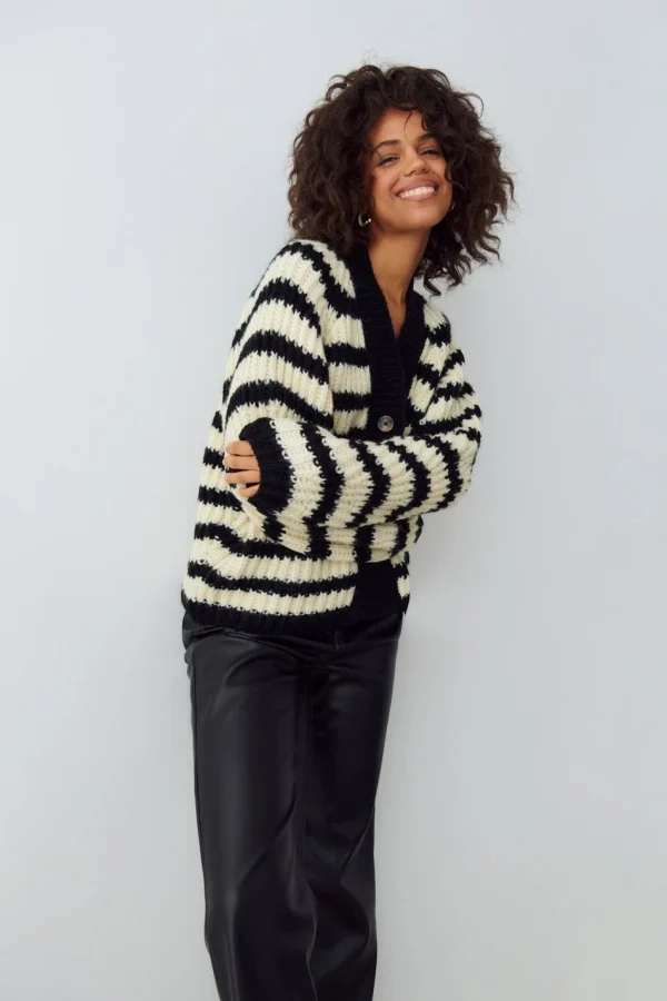 Meilleur Prix Gina Tricot Tora Knitted Cardigan Multi Stripe 1