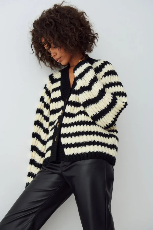 Meilleur Prix Gina Tricot Tora Knitted Cardigan Multi Stripe 3
