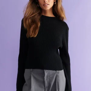 Authentic Original licence Gina Tricot Tova Knitted Top Black 6