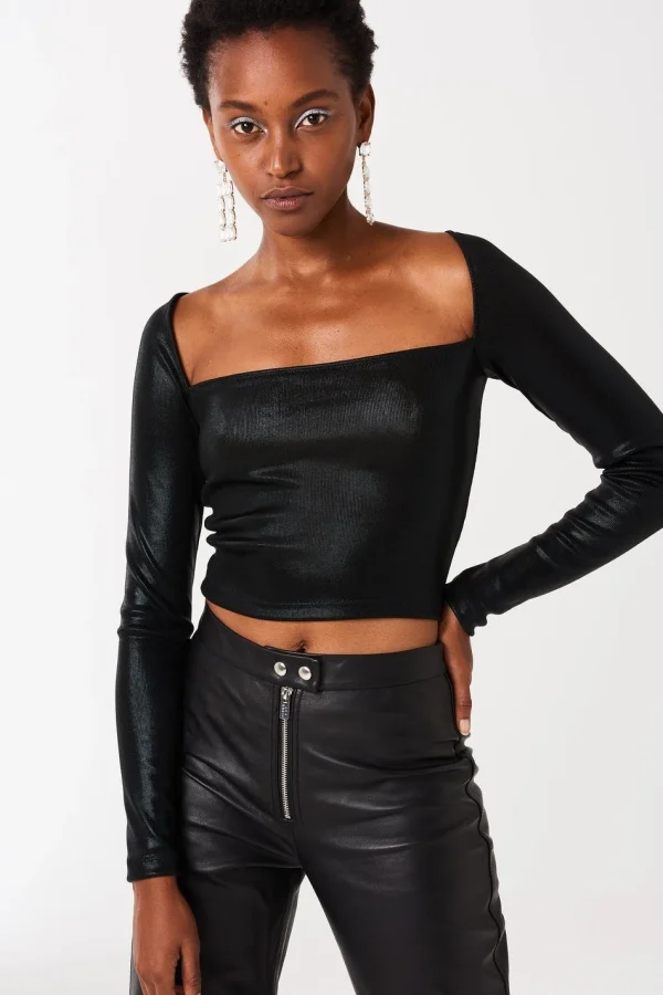 Gina Tricot Iris Cropped Top Black achat 1