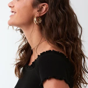acheter en ligne Gina Tricot Cara Off Shoulder Top Black 6