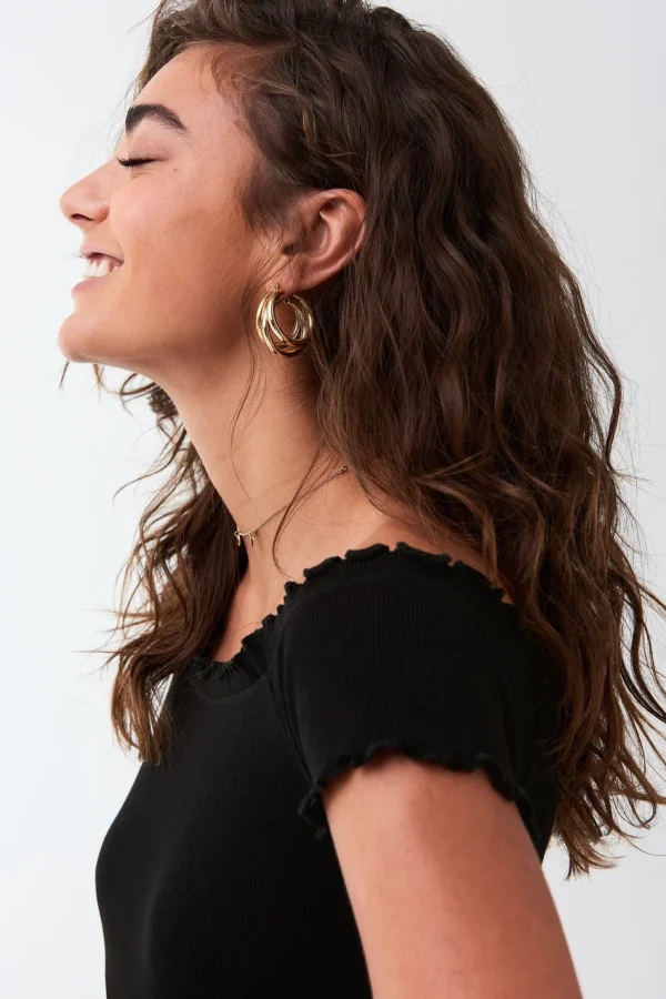 acheter en ligne Gina Tricot Cara Off Shoulder Top Black 3