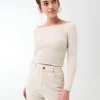 en ligne vente Gina Tricot Kimmy Off Shoulder Top Moonbeam 8