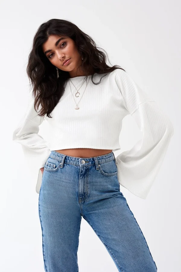 Gina Tricot Aria Rib Top Offwhite magasin paris 1