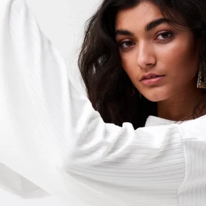 Gina Tricot Aria Rib Top Offwhite magasin paris 6